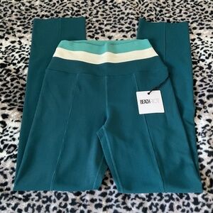Beach Riot Amalfi Pant Colorblock NWT Size L Turquoise